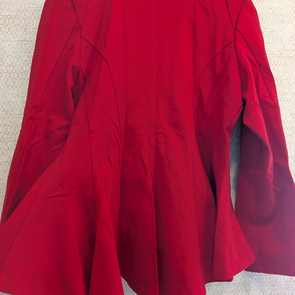 Elegant Red Women's Blazer - Picture 4 of 6